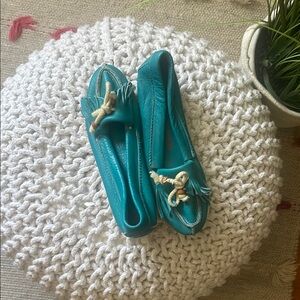 Vintage Cherokee Teal Moccasins